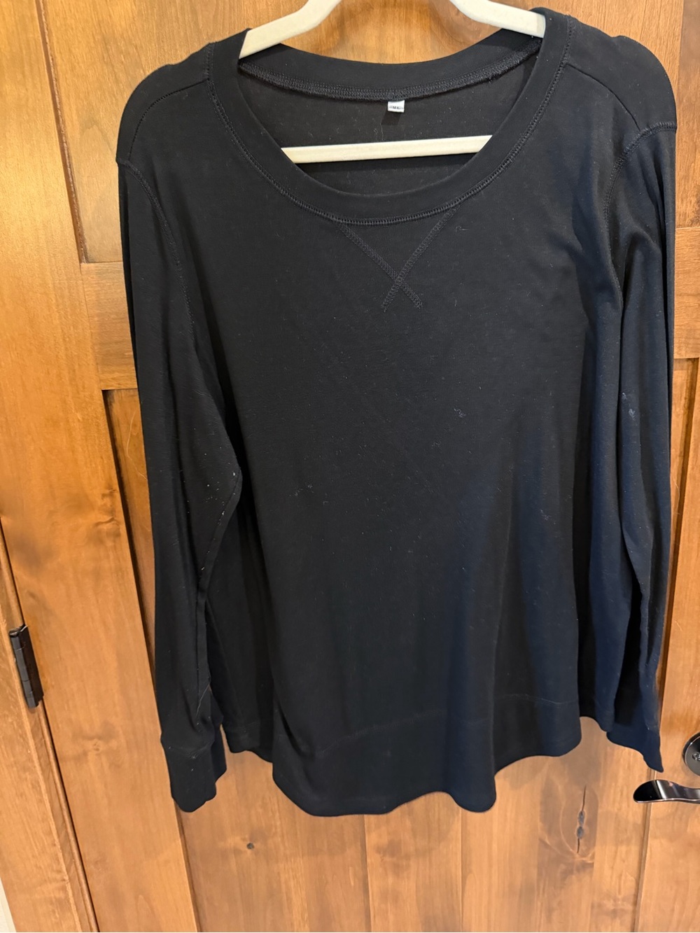 Black Long Sleeve Crewneck Top